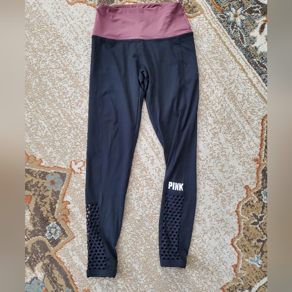 VICTORIA'S SECRET PINK Ultimate Perforated Cutout Ankle Full Length Leggings S - Picture 6 of 7